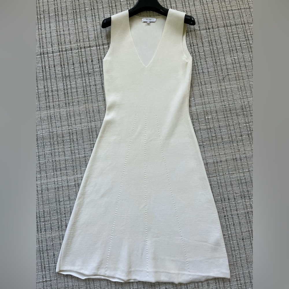Reiss Michelle white knit midi dress. Size US 4